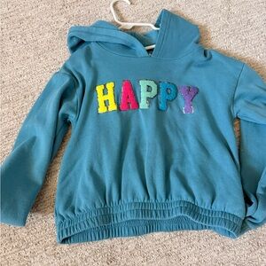 Chaser Kids Teal Hoodie with Colorful 'Happy' Design